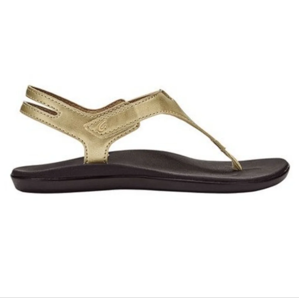 Olukai Eheu Girls Outdoor Thong Leather Ankle Strap Sandals Flats shoes sz G1